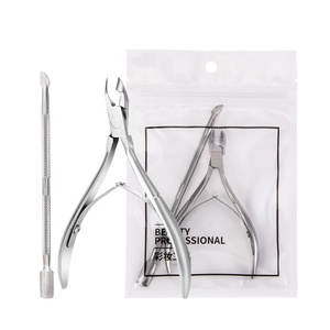 Professional Manicure Set Stainless Steel Nail Cuticle Nipper With Pusher
