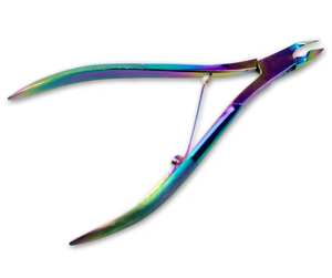 Stainless Steel Rainbow Titanium Color Half Jaw Thick Ingrown Toenail Pedicure Feet Cuticle Dead Skin Sharpening Nippers