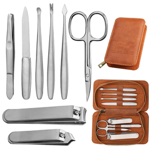 Pedicure Tools Set Carbon Steel 8-Piece Nipper Nail Cuticle Clipper