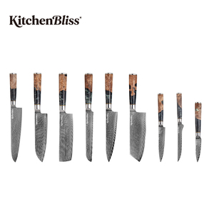 Luxury Damascus Steel Resin Handle Chef Knife Set Japanese Sharp Cleaver Utility Restaurants Cooking Tools Kitchen Knife Set